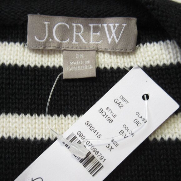 NWT J.Crew Emilie Sweater Lady Jacket in Black Ivory Stripe Knit Cardigan 3X - Picture 6 of 6